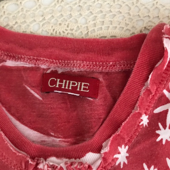 Chipie Girls Tank Top With Asymmetrical Print & Stripes at hemline Size 12 - Picture 2 of 7